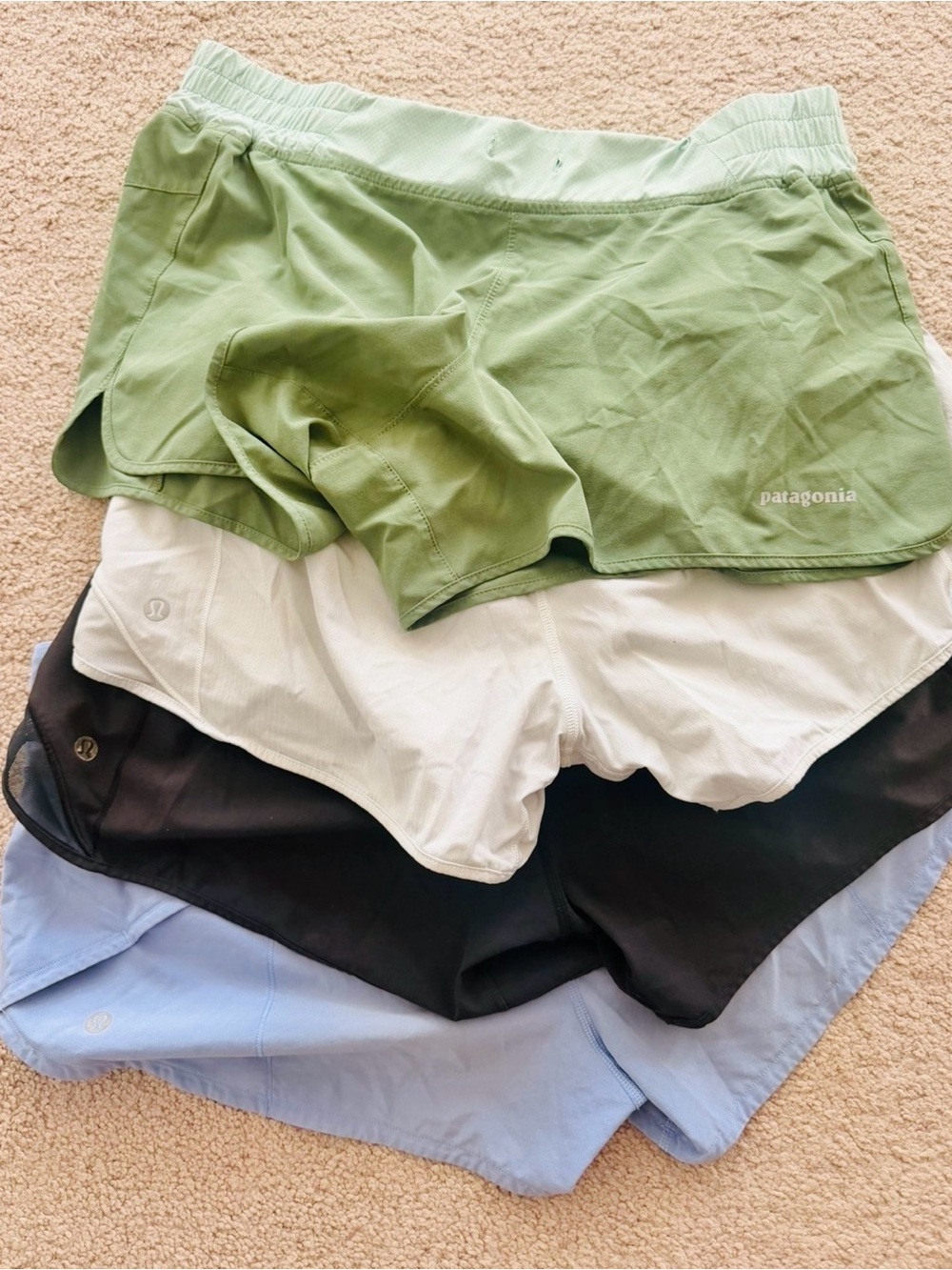 Women’s Lululemon and Patagonia Running Shorts